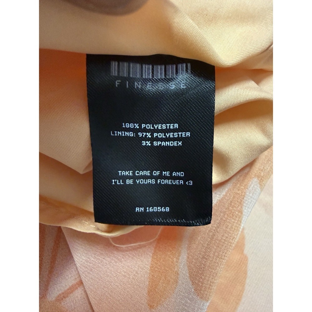 Finesse Floral Maxi Dress Orange Peach Ruffle Tiered Sheer Wedding Guest XS - Picture 9 of 12